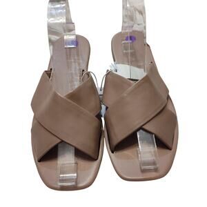 Banana Republic Crossover Slide Sandals Women Size 8 Blush Pink Faux Leather NWT